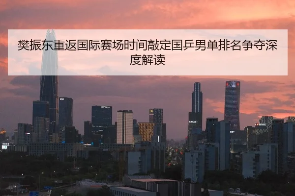 樊振东重返国际赛场时间敲定国乒男单排名争夺深度解读